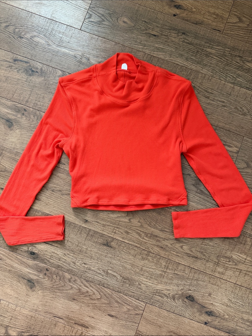 Lululemon LA Open Back Mock Neck Long Sleeve Autumn Red Womens 10